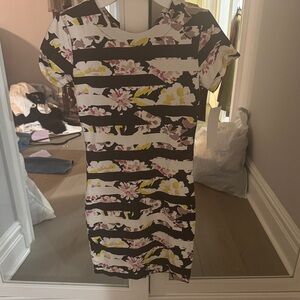 French Connection Black and White Floral Mini Dress